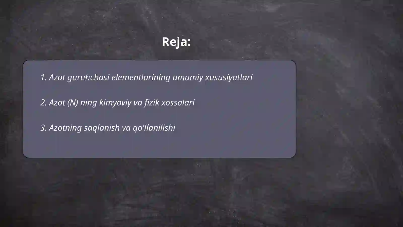 Azot Guruhchasi Elementlari 2