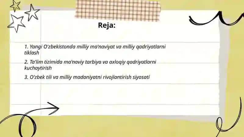 Yangi O'zbekistonda amalga oshirilayotgan ma'nviy o'zgarishlar 2