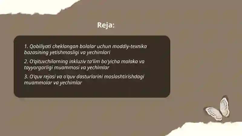 O'zbekistonda inklyuziv ta'lim tizmida uchraydigan muommolar va ularning yechimlari 2