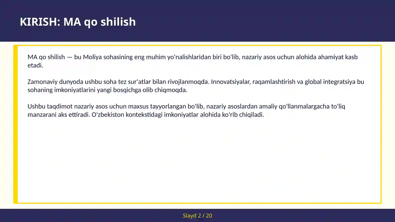 MA qo shilish 2