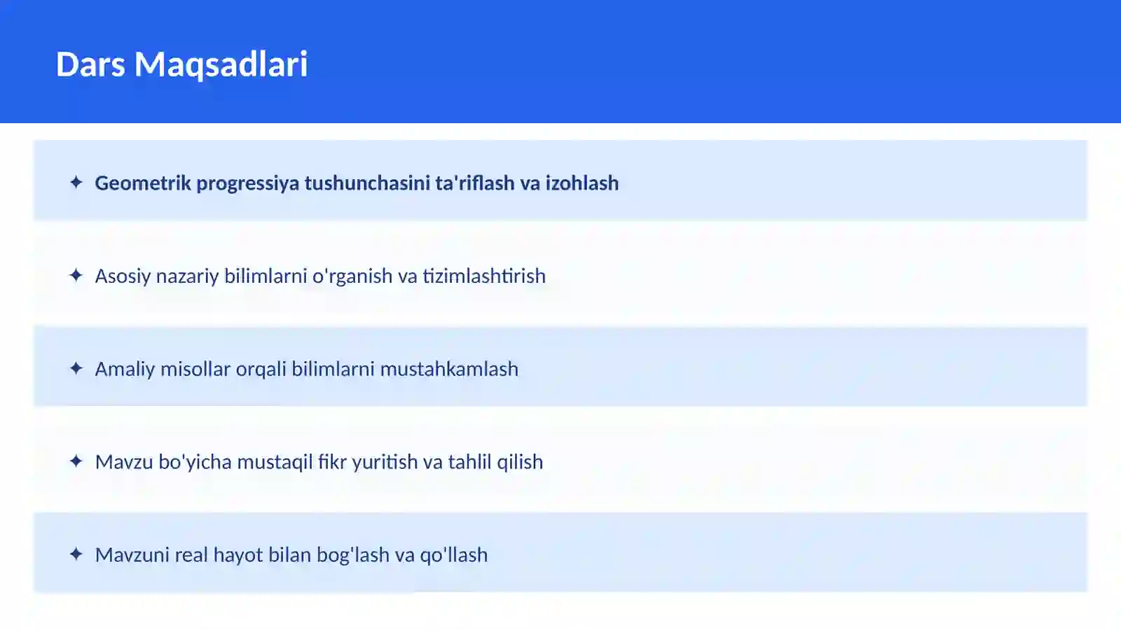 MATEMATIKA Arifmetik progressiya 2