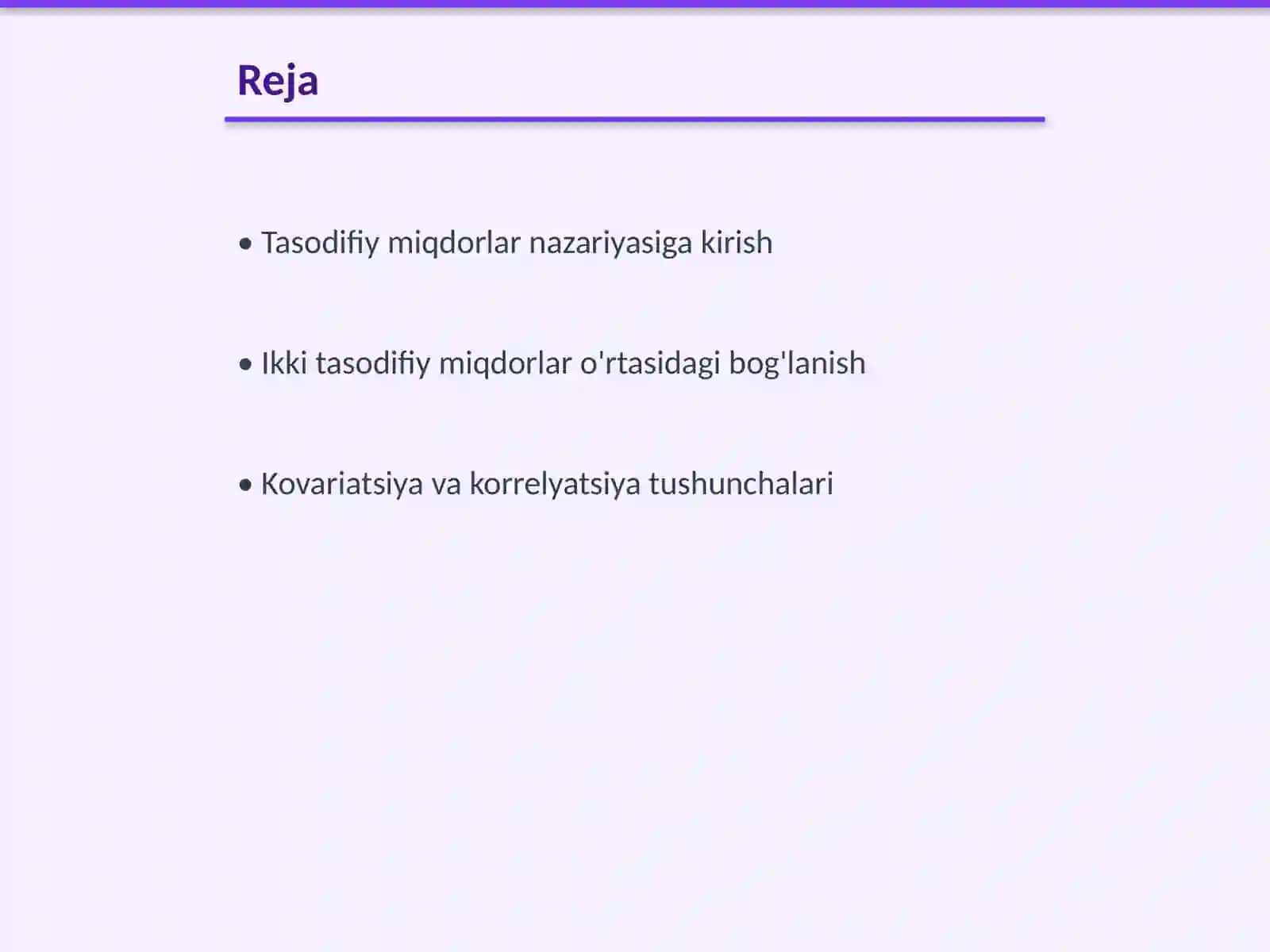 Ikki tasodifiy miqdorlar sistemasining sonli harakteriskalari 2