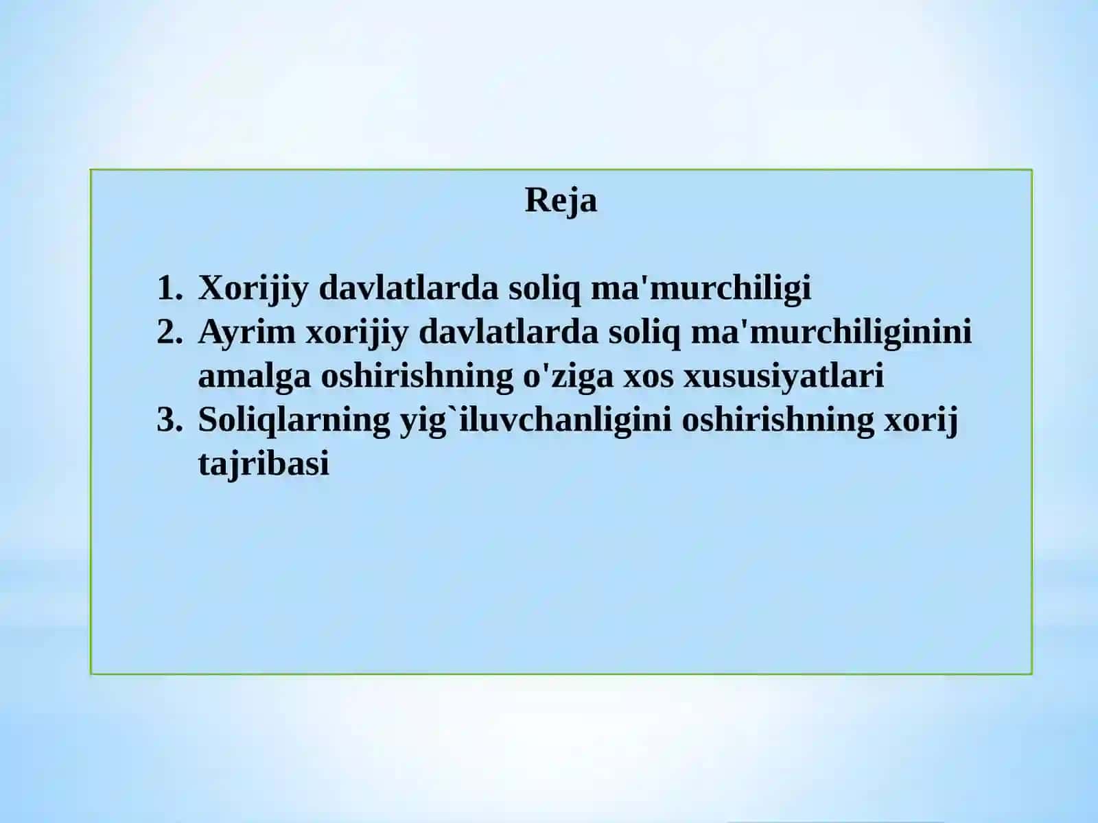 Soliq ma'muriy faoliyatga oshirishda xorijiy mamlakatlar tajribasi 2