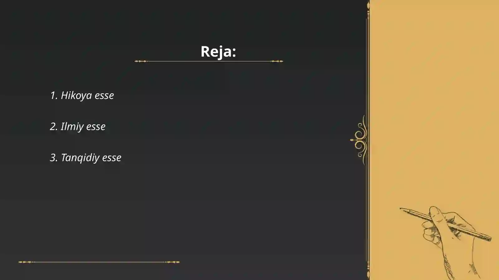 Esse va Esse turlari 2