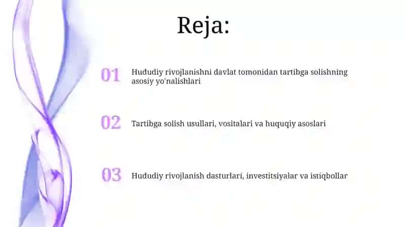 Hududiy Rivojlanishni Davlat Tomonidan Tartibga Solish 2