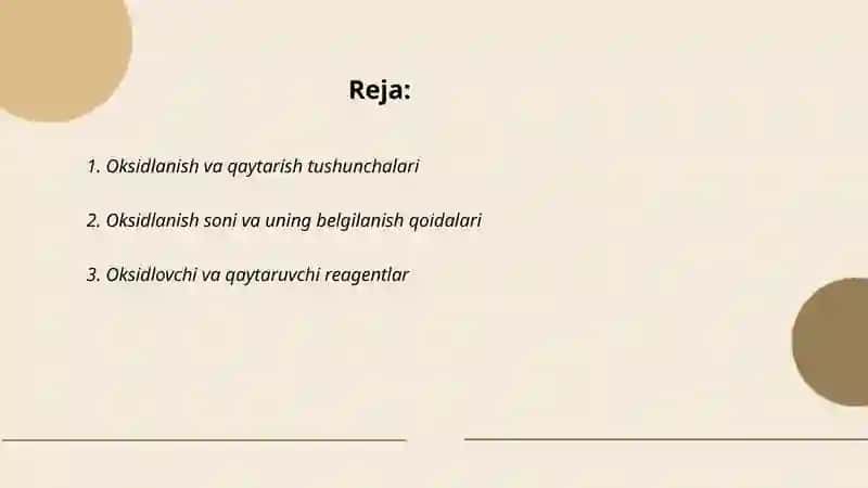 Oksidlanish va qaytarish 2