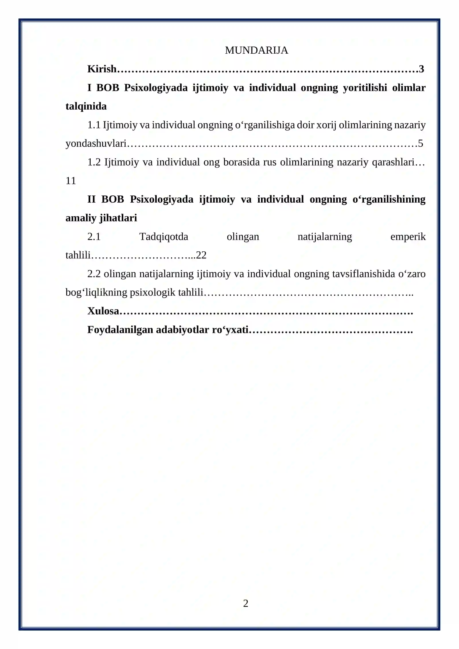 IJTIMOIY VA INDIVIDUAL ONG. 2