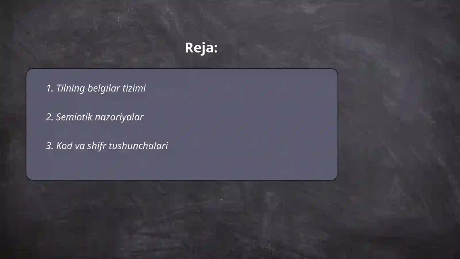 Tilning belgilar tizimi 2
