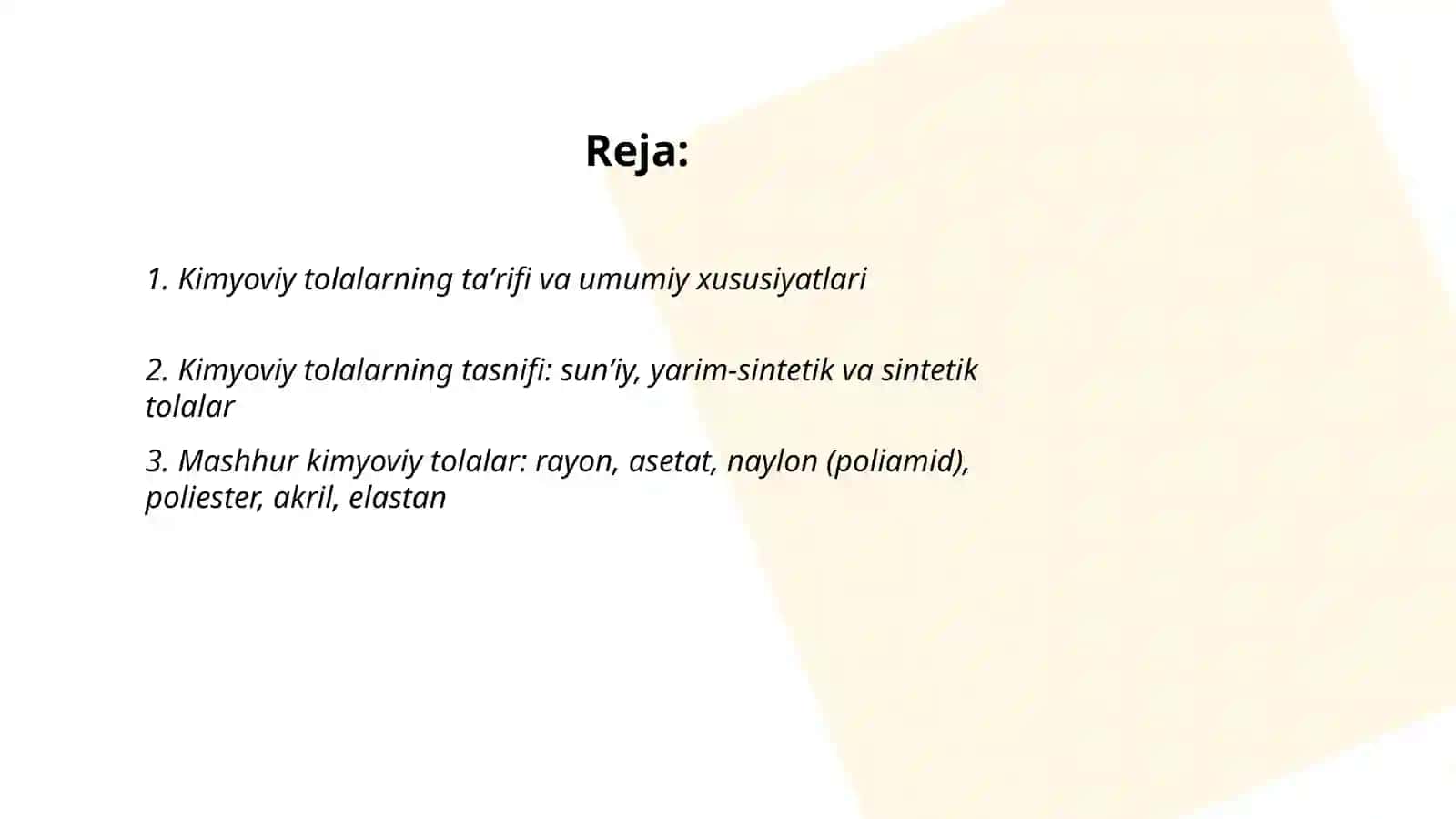 Kimyoviy tolalar va ularning turlarini aniqlash 2