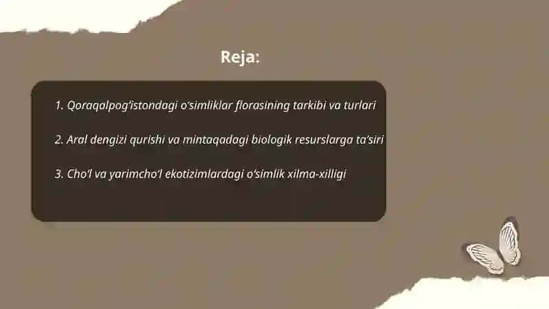 Qoraqalpogʻistondagi Biyologik Resurslar 2
