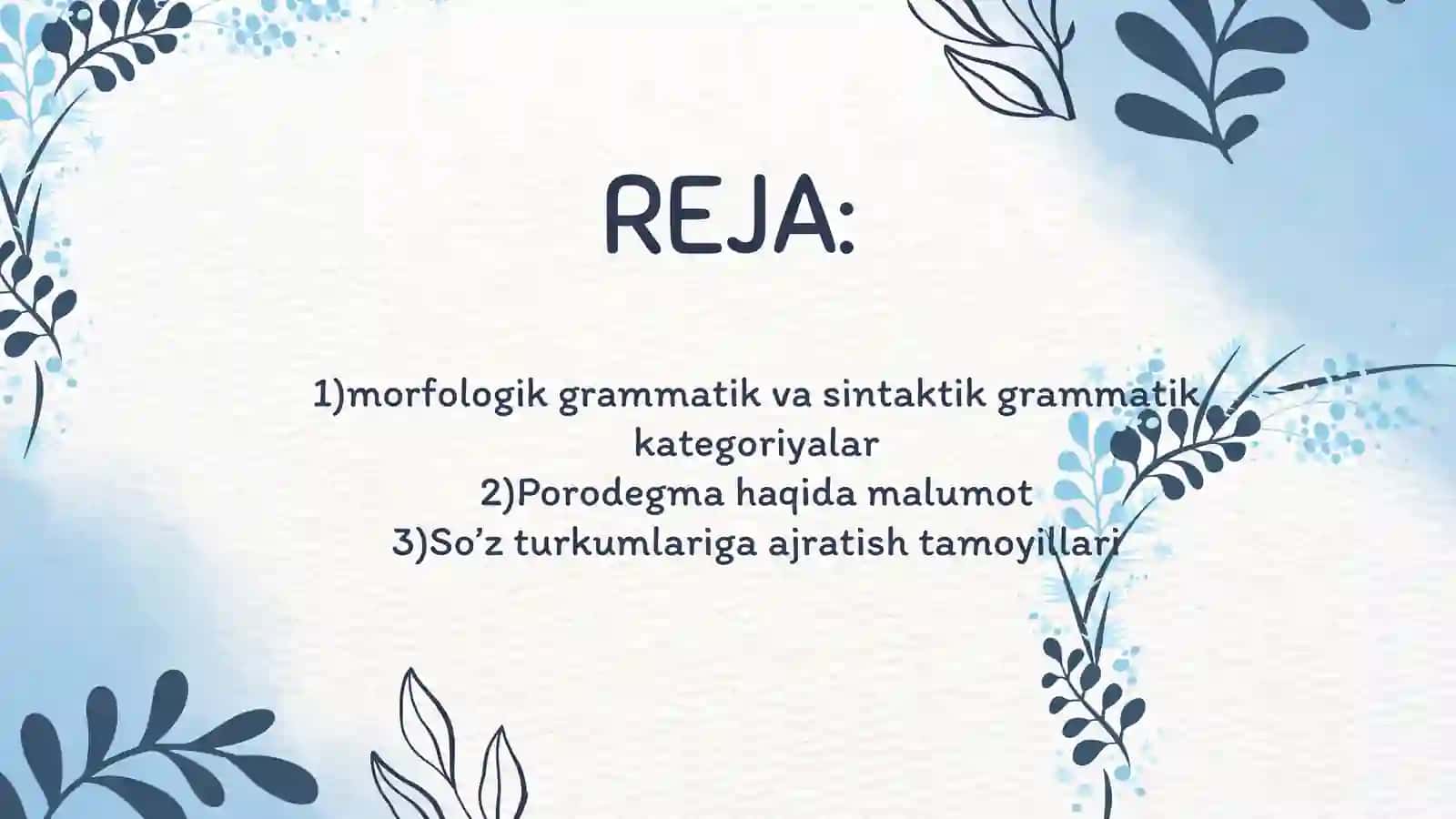 O’zbek tili morfologiyasi 2