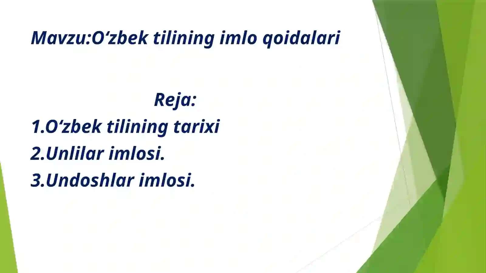 Oʻzbektilining imlo qoidalari 2
