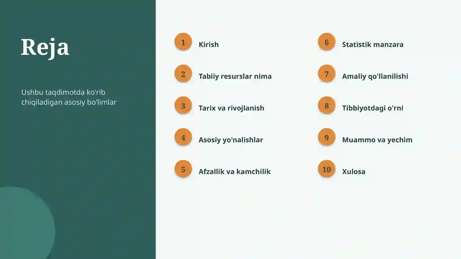 Tibbiyotda Tabiiy Resurslar 2