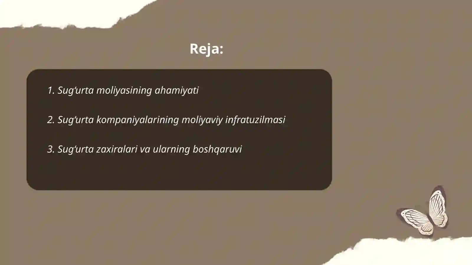Sug‘urta moliyasi 2