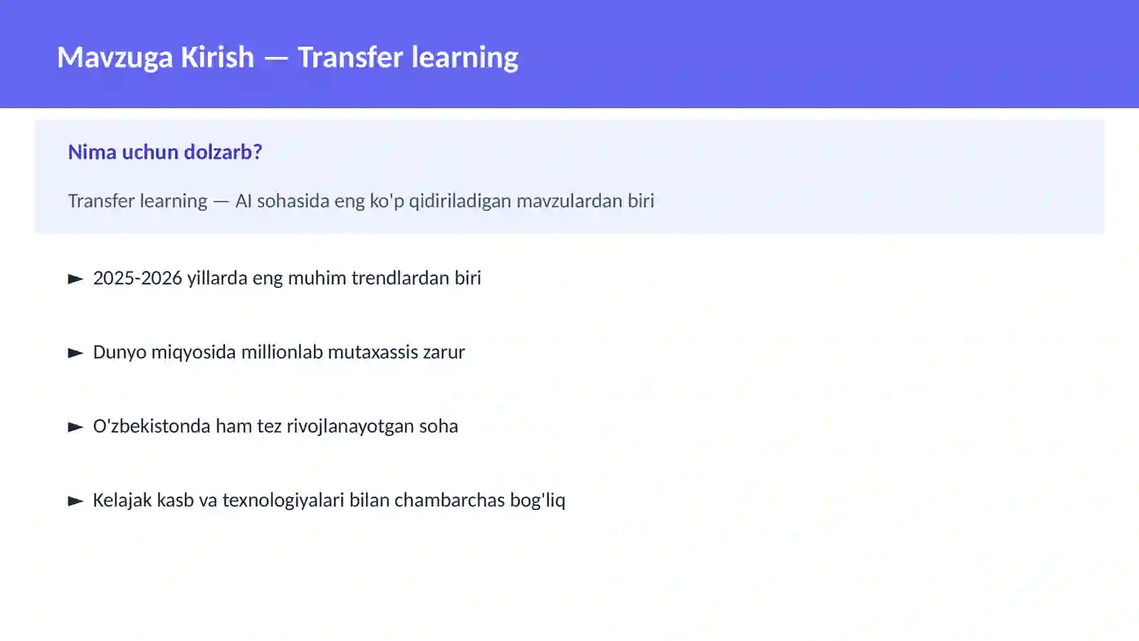 AI | DEEP LEARNING VA NEYRON TARMOQLAR 2