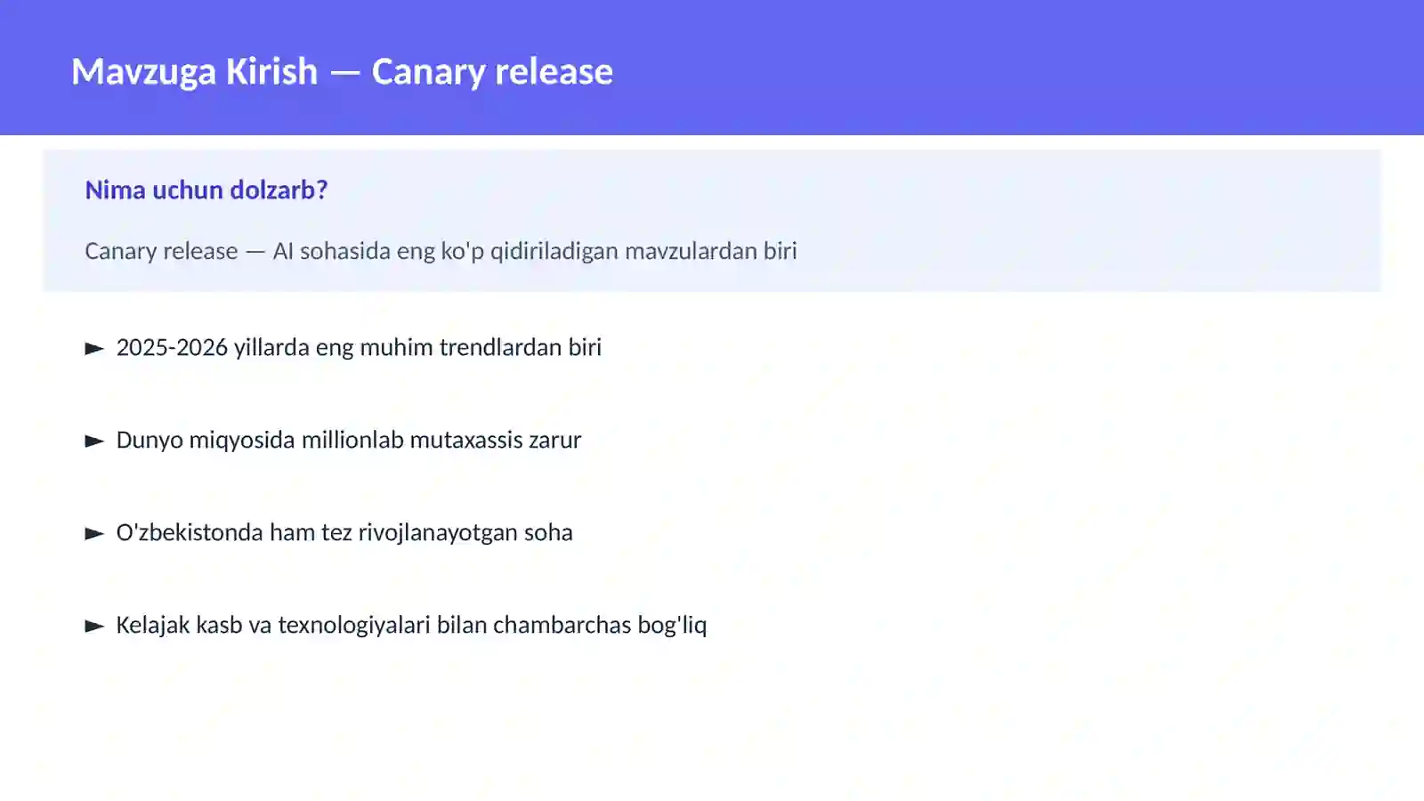 Canary release 2