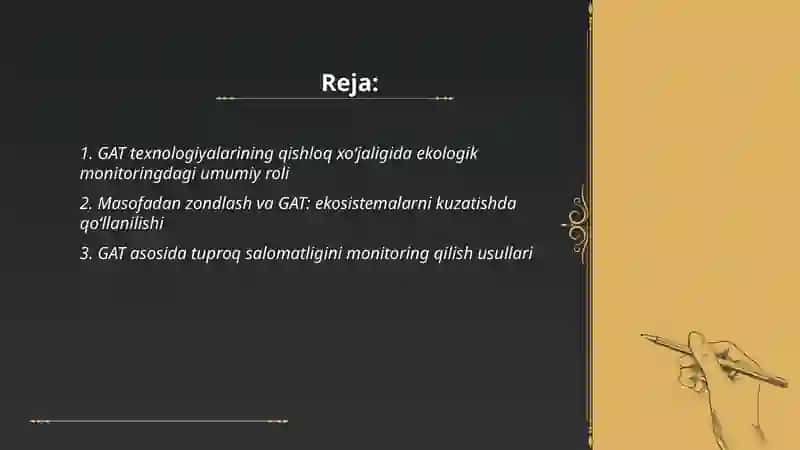 GAT texnologiyalarining qishloq xoʻjaligida ekologik monitoringdagi umumiy roli 2