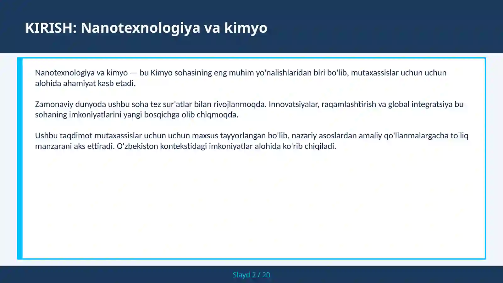 Nanotexnologiya va kimyo 2