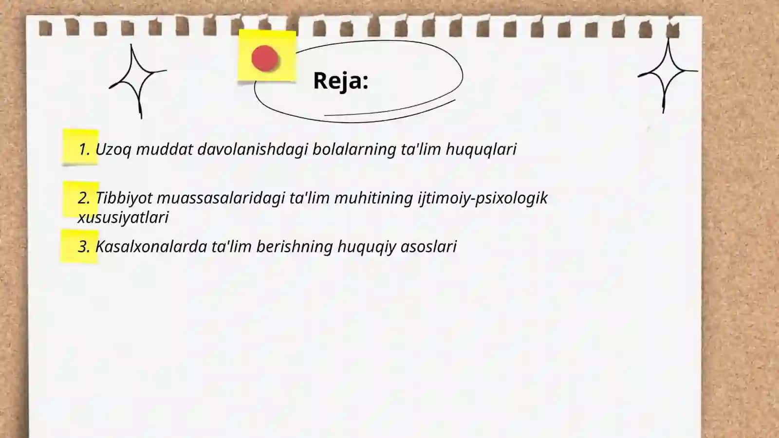 Uzoq muddat davolanayotgan bolalar uchun ta'lim muhitni yaratish 2