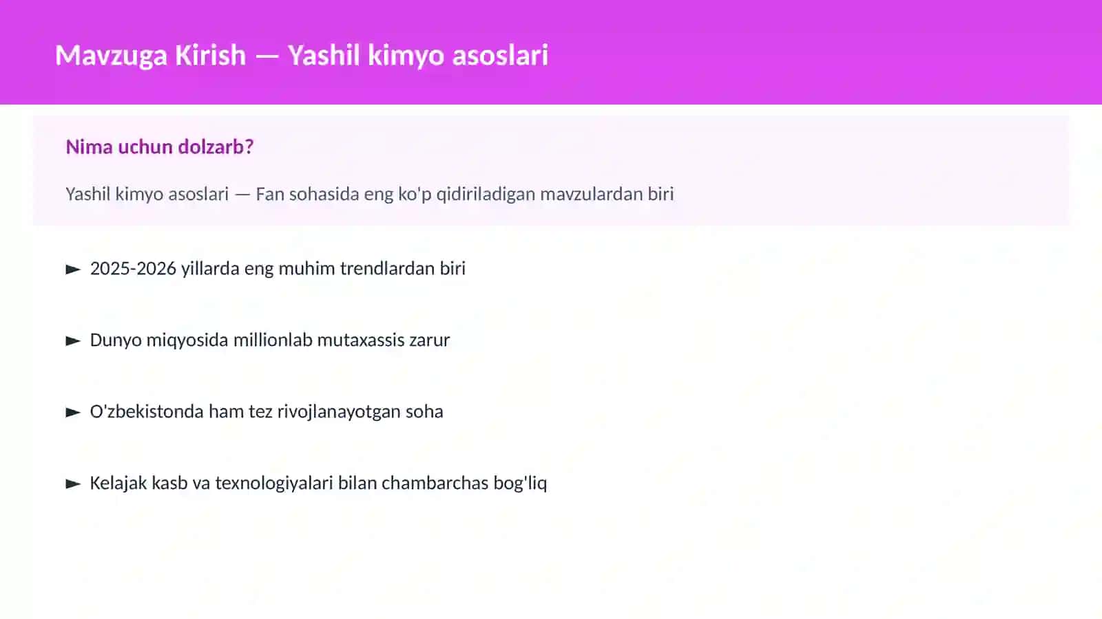 Yashil kimyo asoslari 2