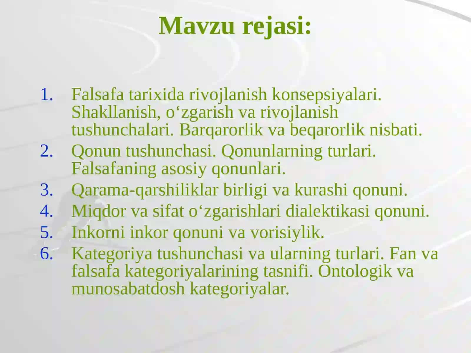Toshkent davlat o`zbek tili va adabiyoti universitetiIjtimoiy-gumanitar fanlar: Rivojlanish falsafasi 2