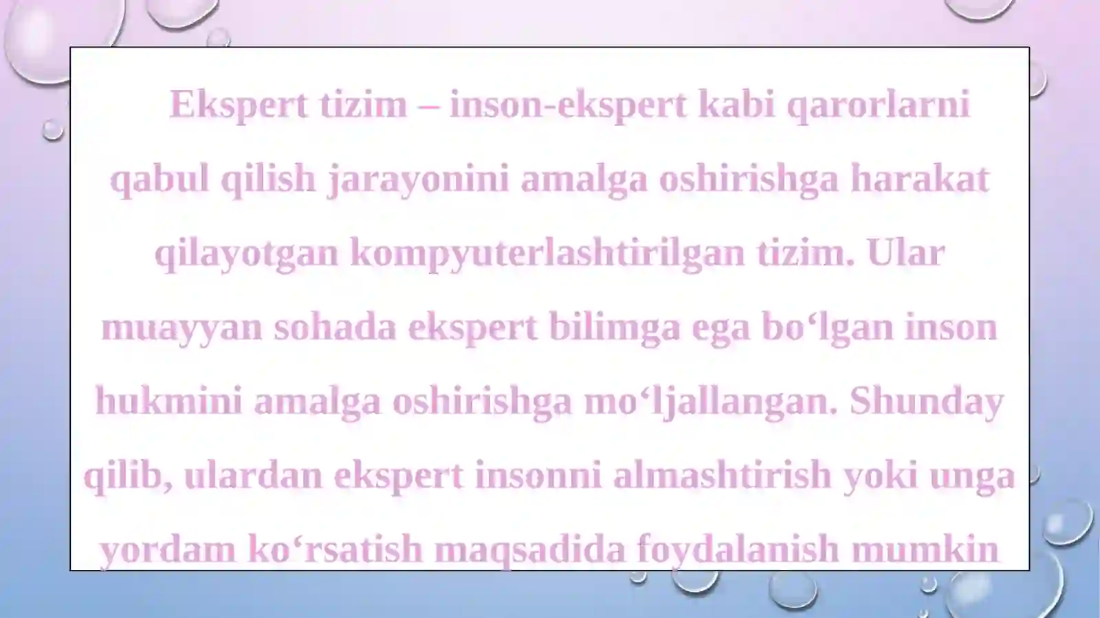 EKSPERT TIZIM HAQIDA 2