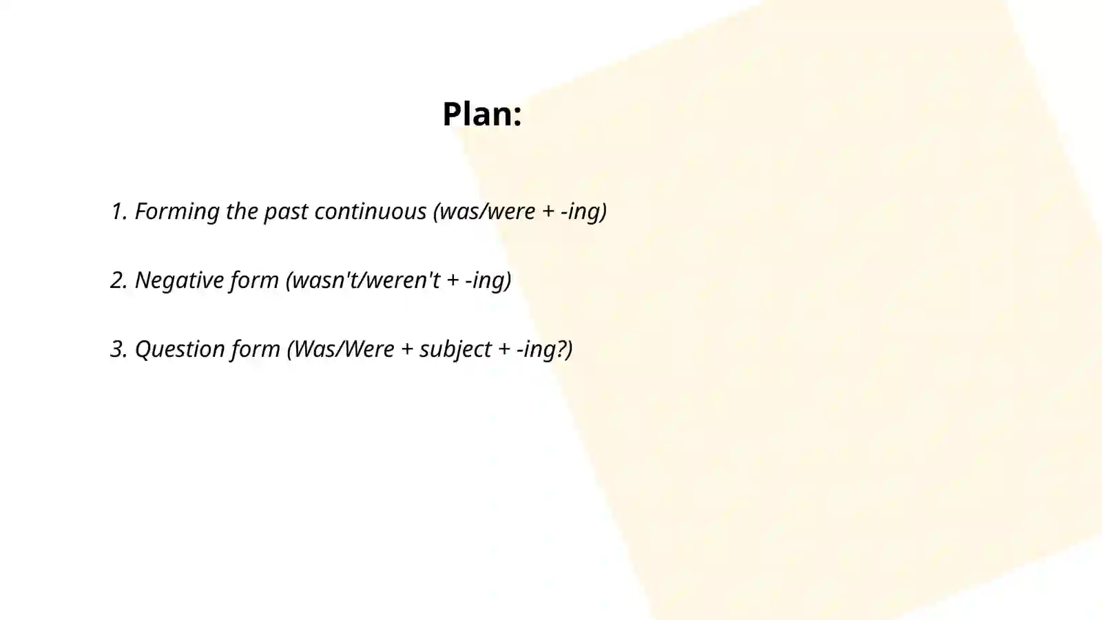 Past continuous tense 2
