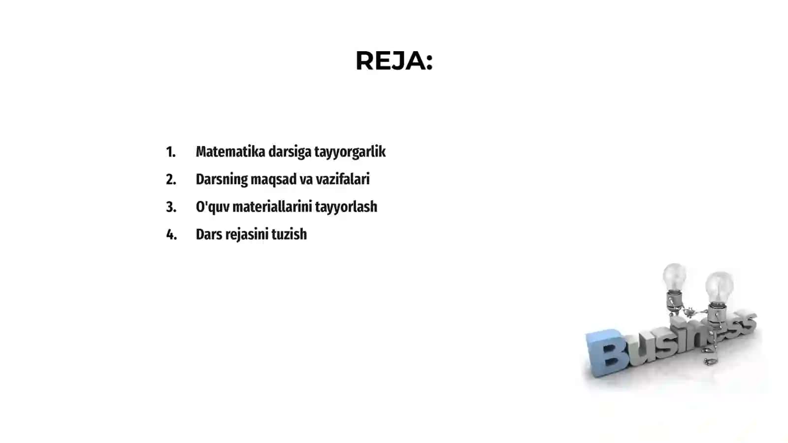 Matematika darsiga tayyorgarlik va darsning tahlili 2