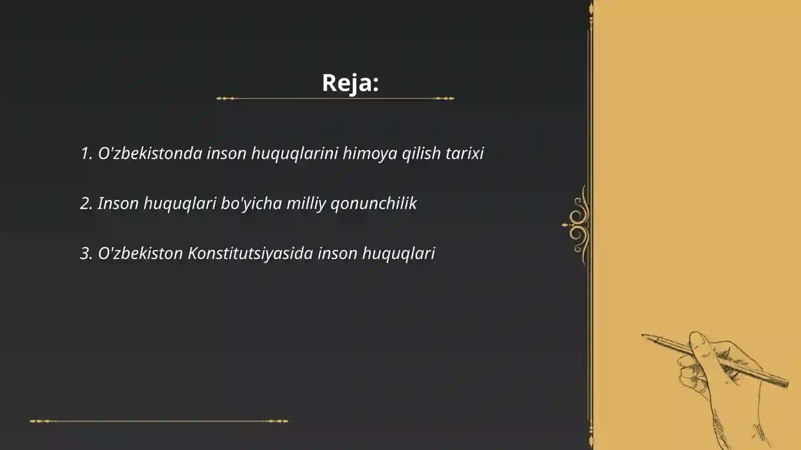O'zbekistonda inson huquqlari va erkinliklari kafolatining yaratilishi 2