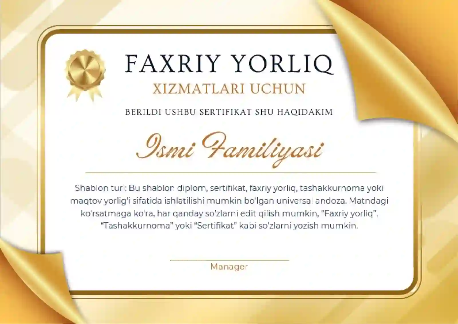 Faxriy yorliq 2