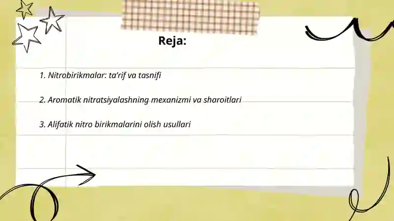 Nitrobirikmalar va aminlarning olinishi va xossalari 2