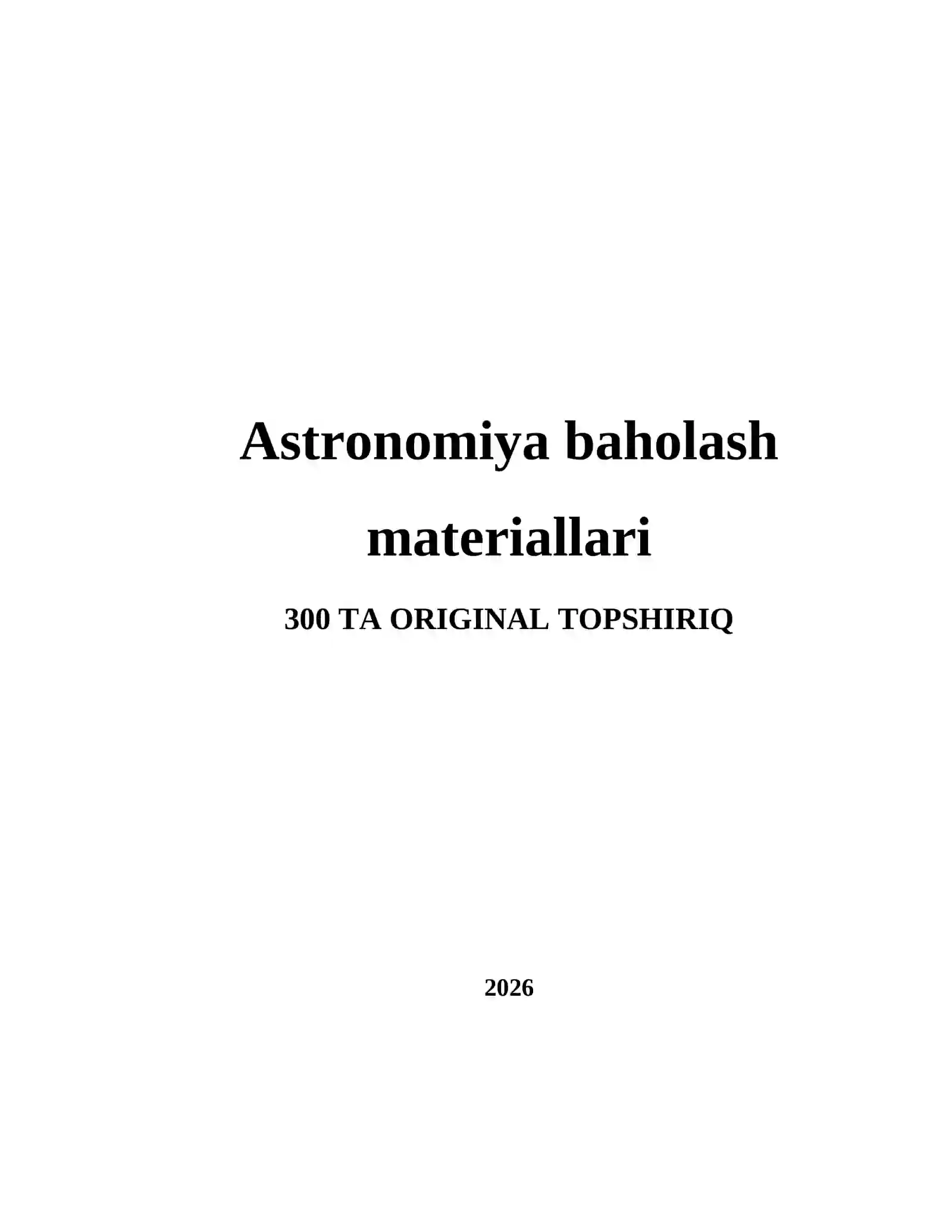 Astronomiya baholash materiallari 2