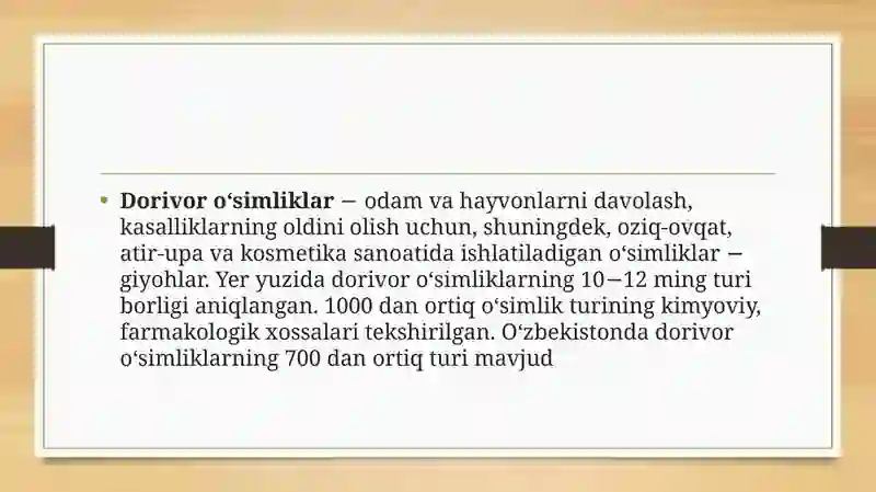 dorivor o'simliklar 2