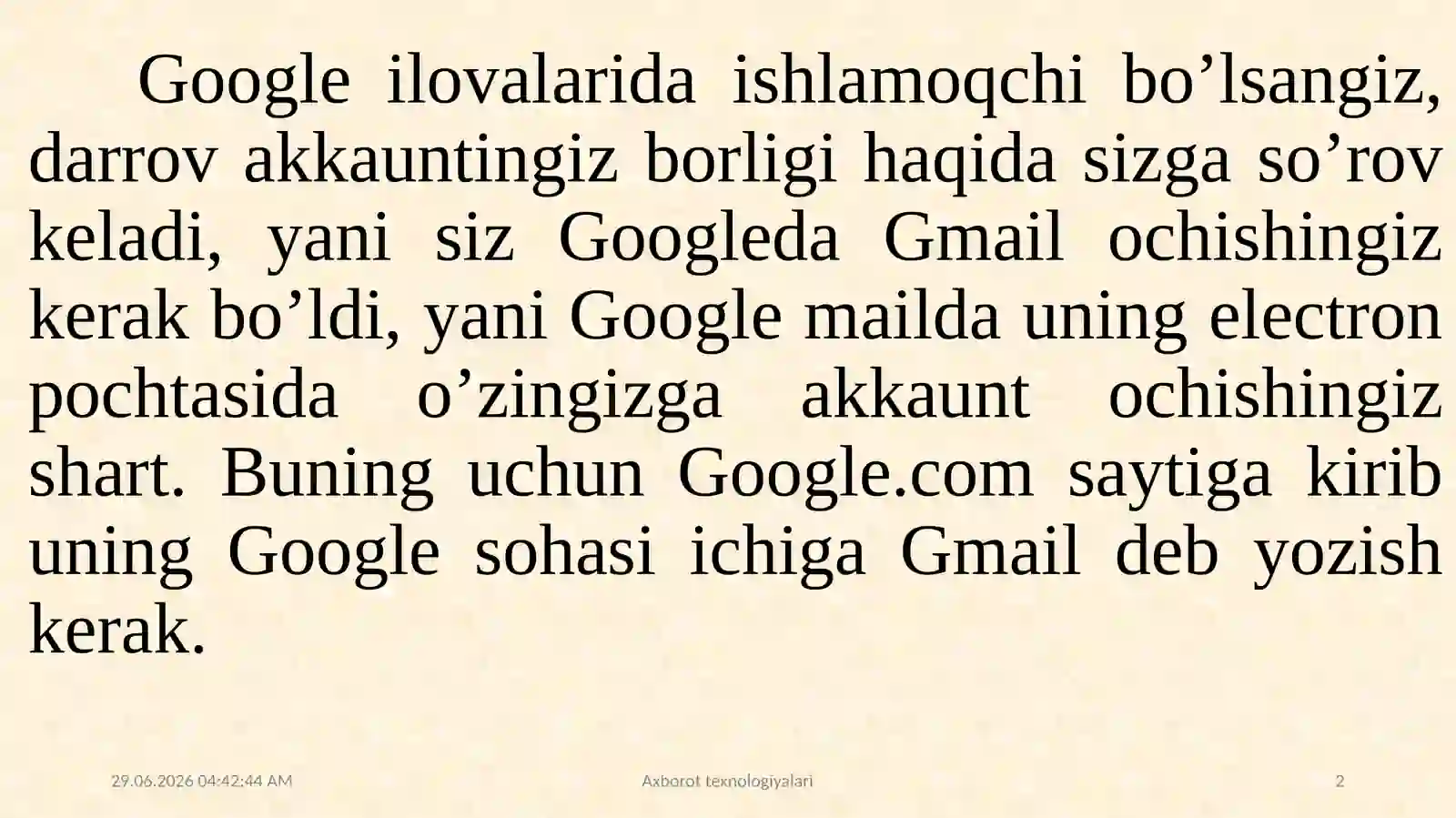 Google hujjatlari 2