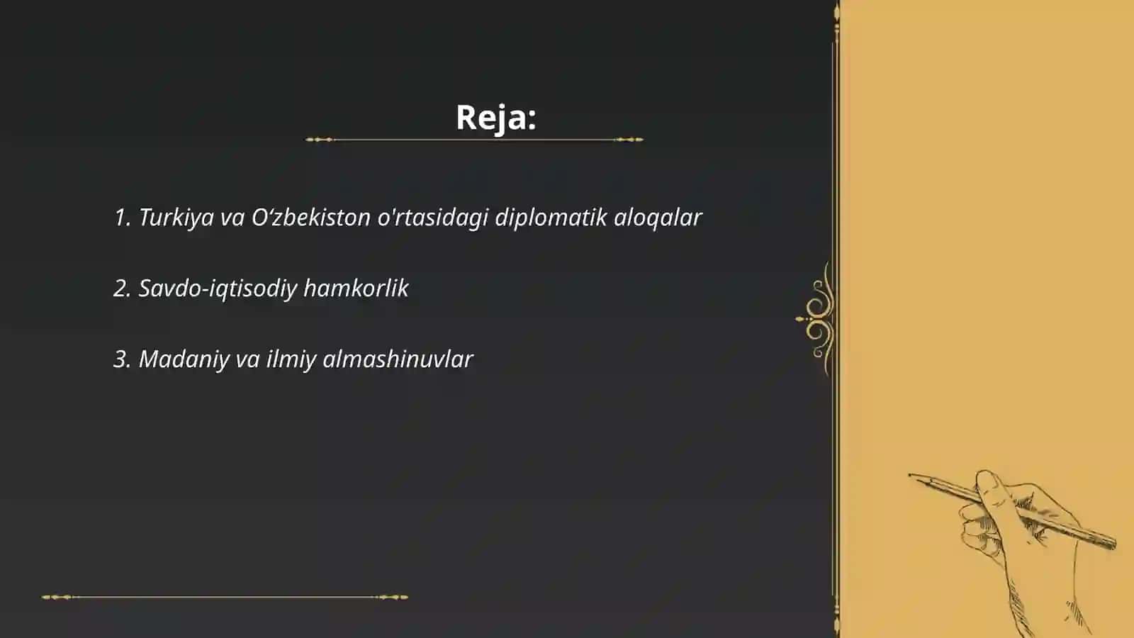 Turkiya Davlati xalqaro munosabatlari va madaniy aloqalari 2