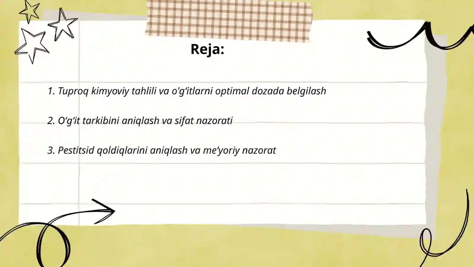 Tuproq kimyoviy tahlili va o'gʻitlarni optimal dozada belgilash 2