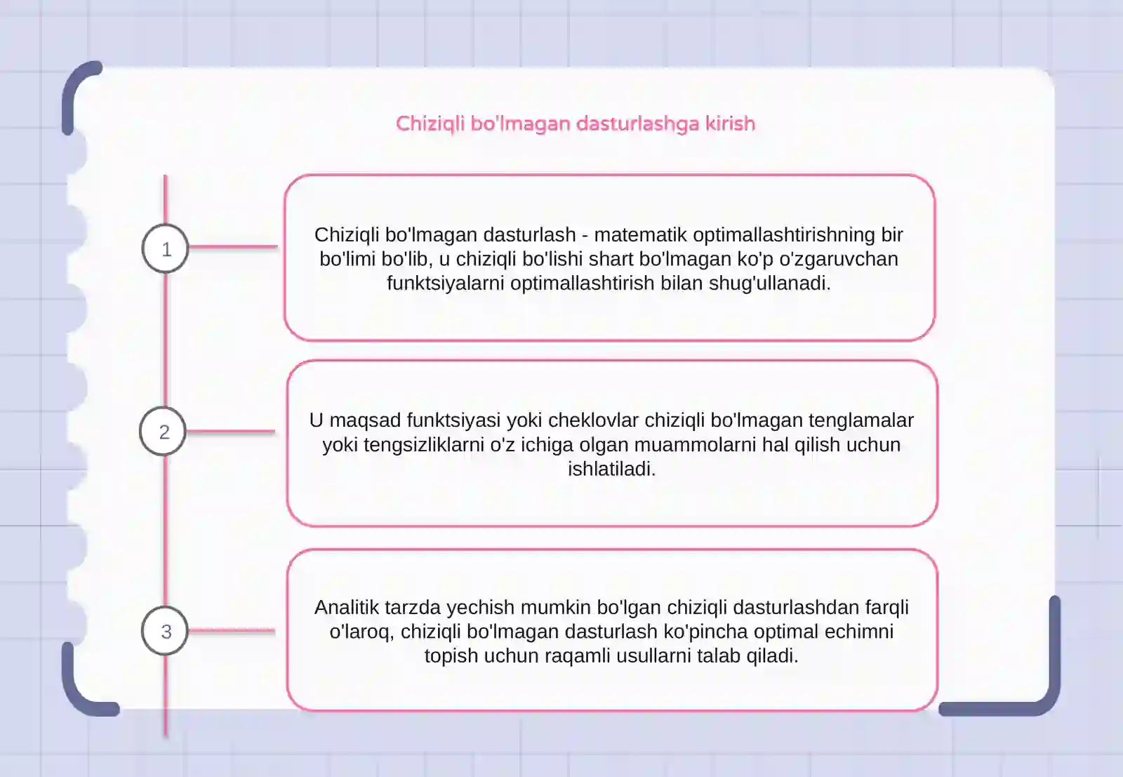 Chiziqsiz programmalashtirish masalalari yechish usullari 2