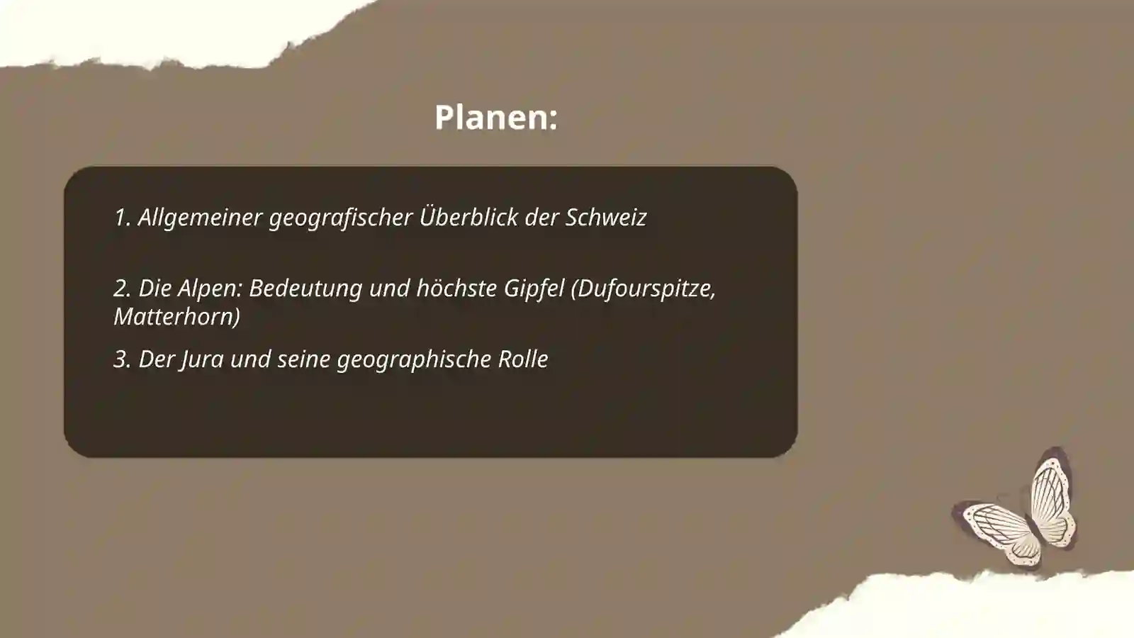 Allgemeine Überblick der Schweiz 2