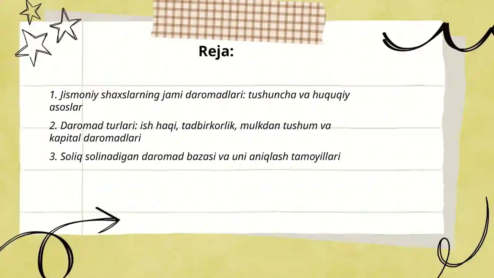 Jismoniy shaxslarning jami daromadlari va ularni soliqqa tortish jarayoni 2