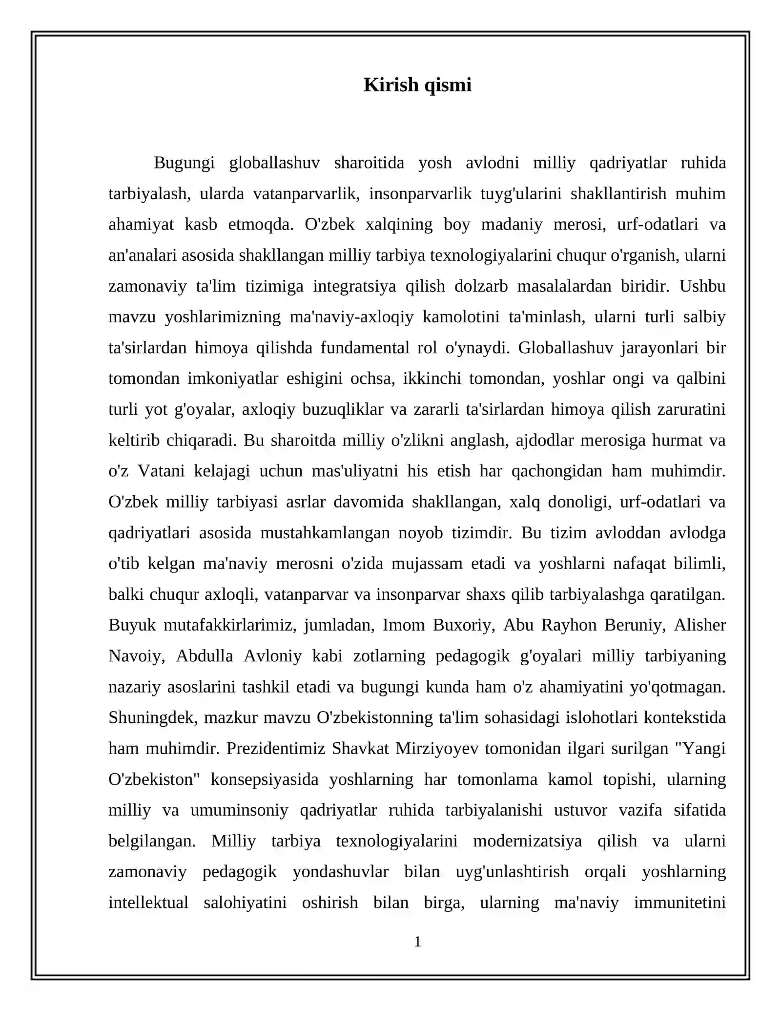 O'zbek  milliy tarbiya texnologiyalari 2