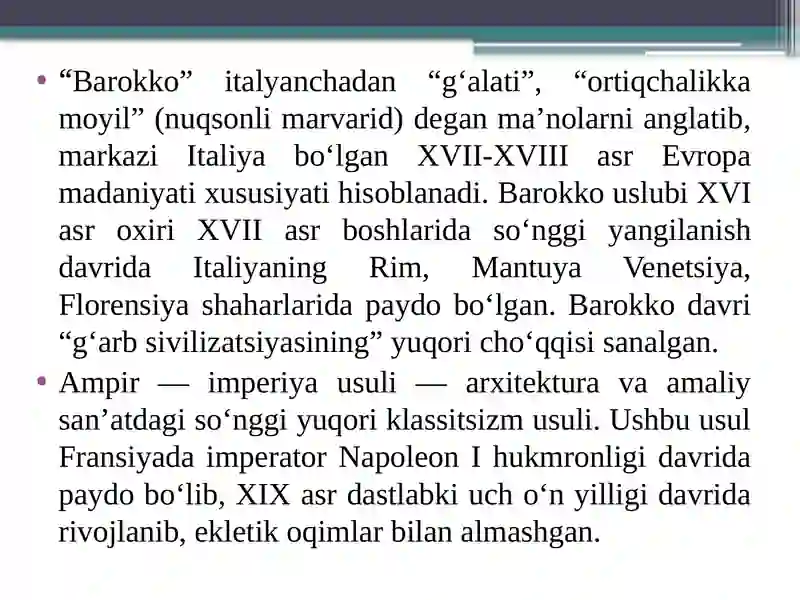 Barokko uslubi 2
