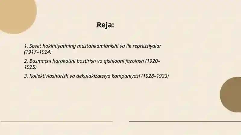 Mustabit tuzum davrida O'zbekistondagi qatag'onlik siyosatining asosiy bosqichlari 2