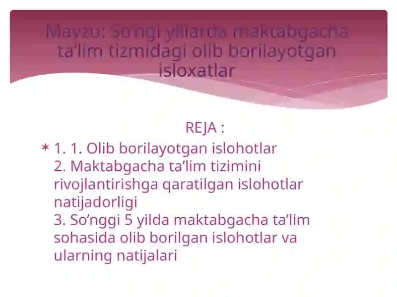 Maktabgacha ta'limda menedjment fanidan tadqiqot 2