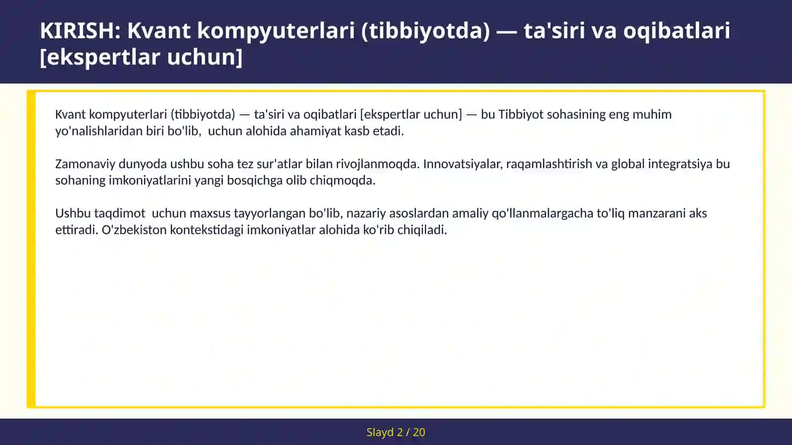 Kvant kompyuterlari (tibbiyotda) — ta'siri va oqibatlari [ekspertlar uchun] 2