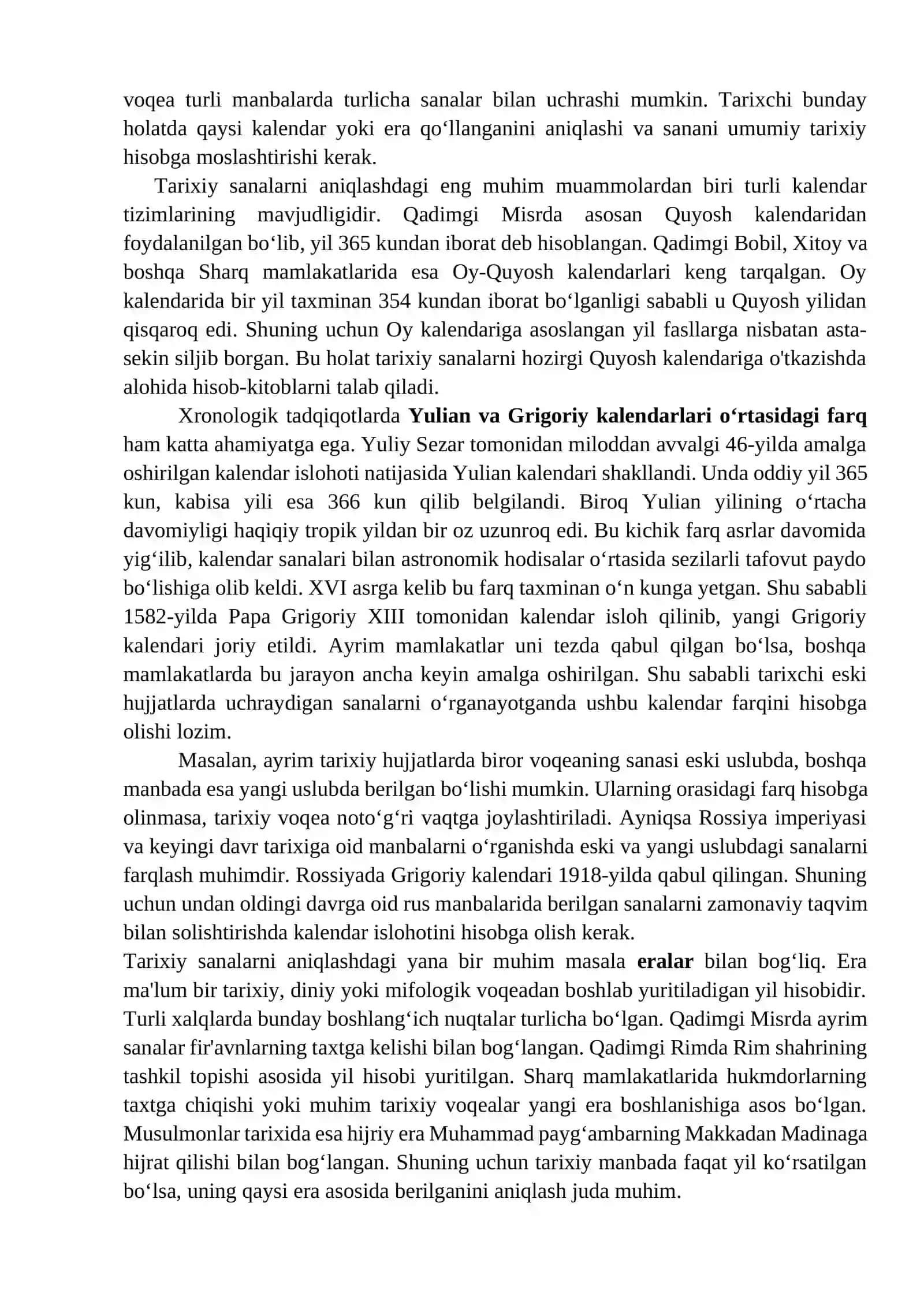 Xronologiya va tarixiy sanalarni aniqlash muammolari 2