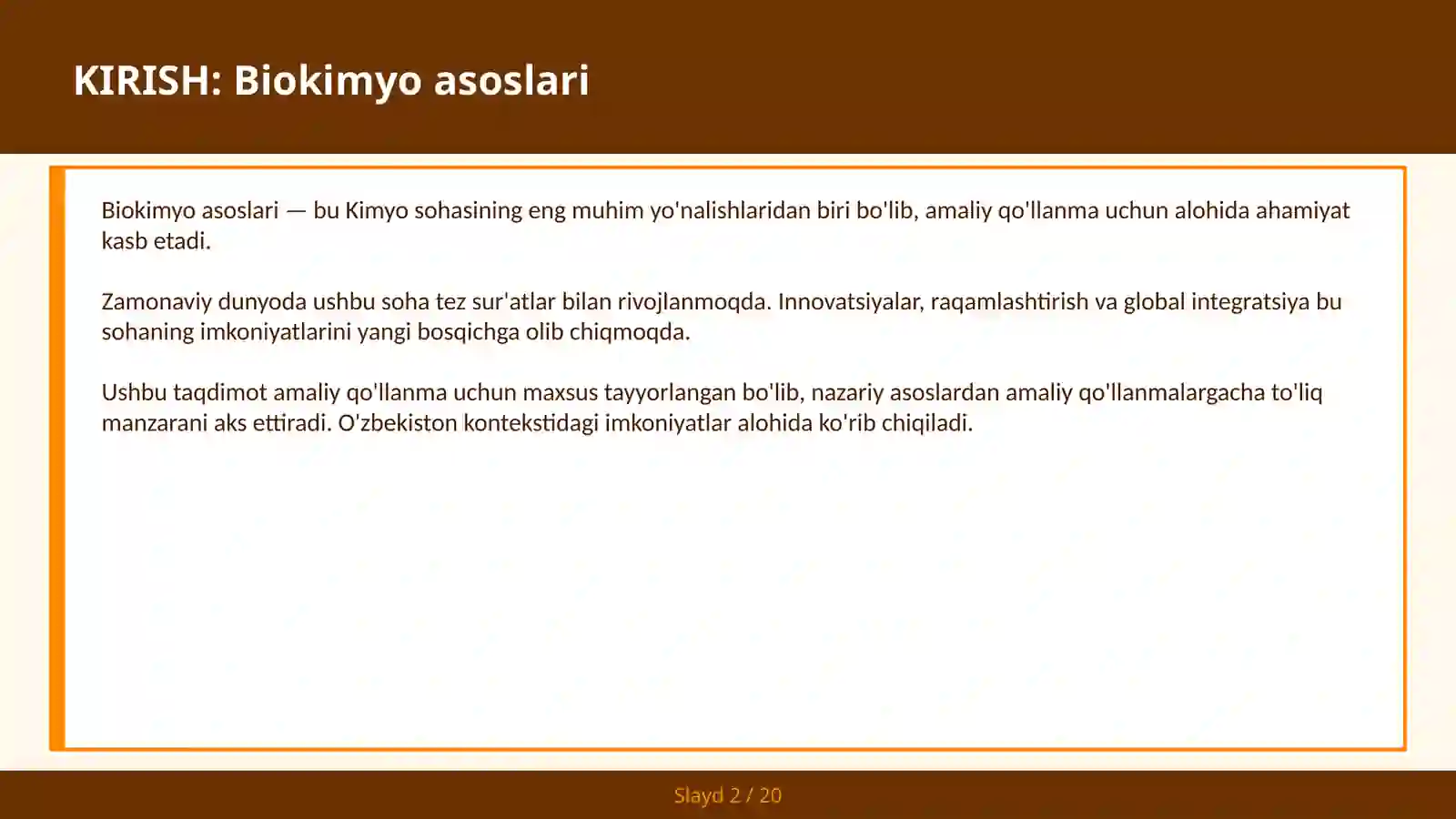 Biokimyo asoslari 2