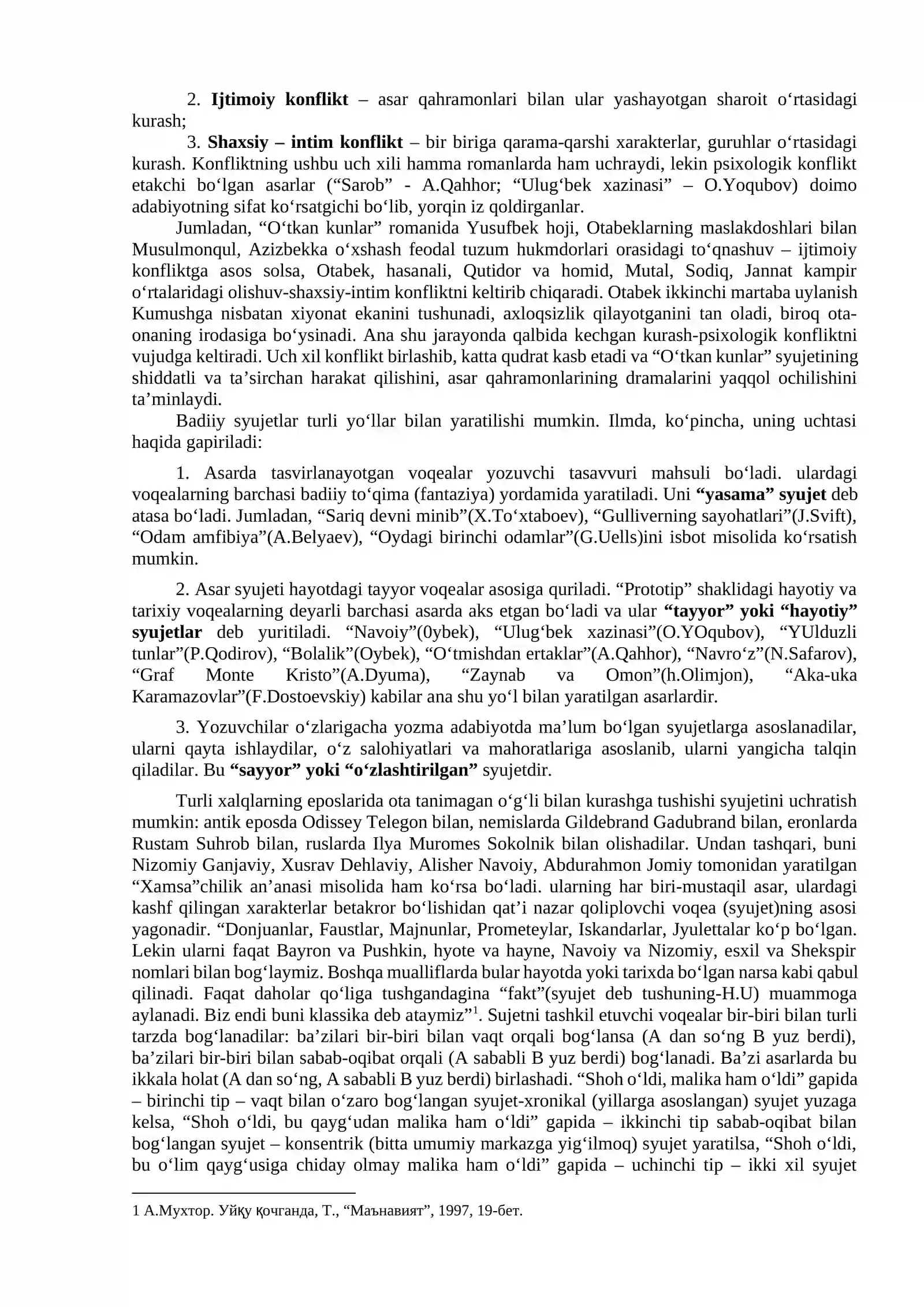 9-mavzu: Syujet va uning turlari 2