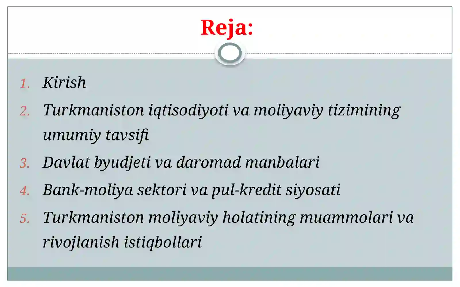 Turkmaniston moliyaviy holati 2
