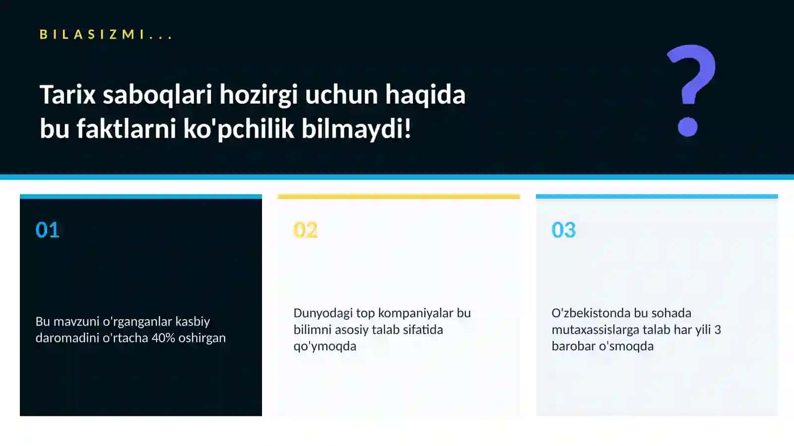 Tarix saboqlari hozirgi uchun 2