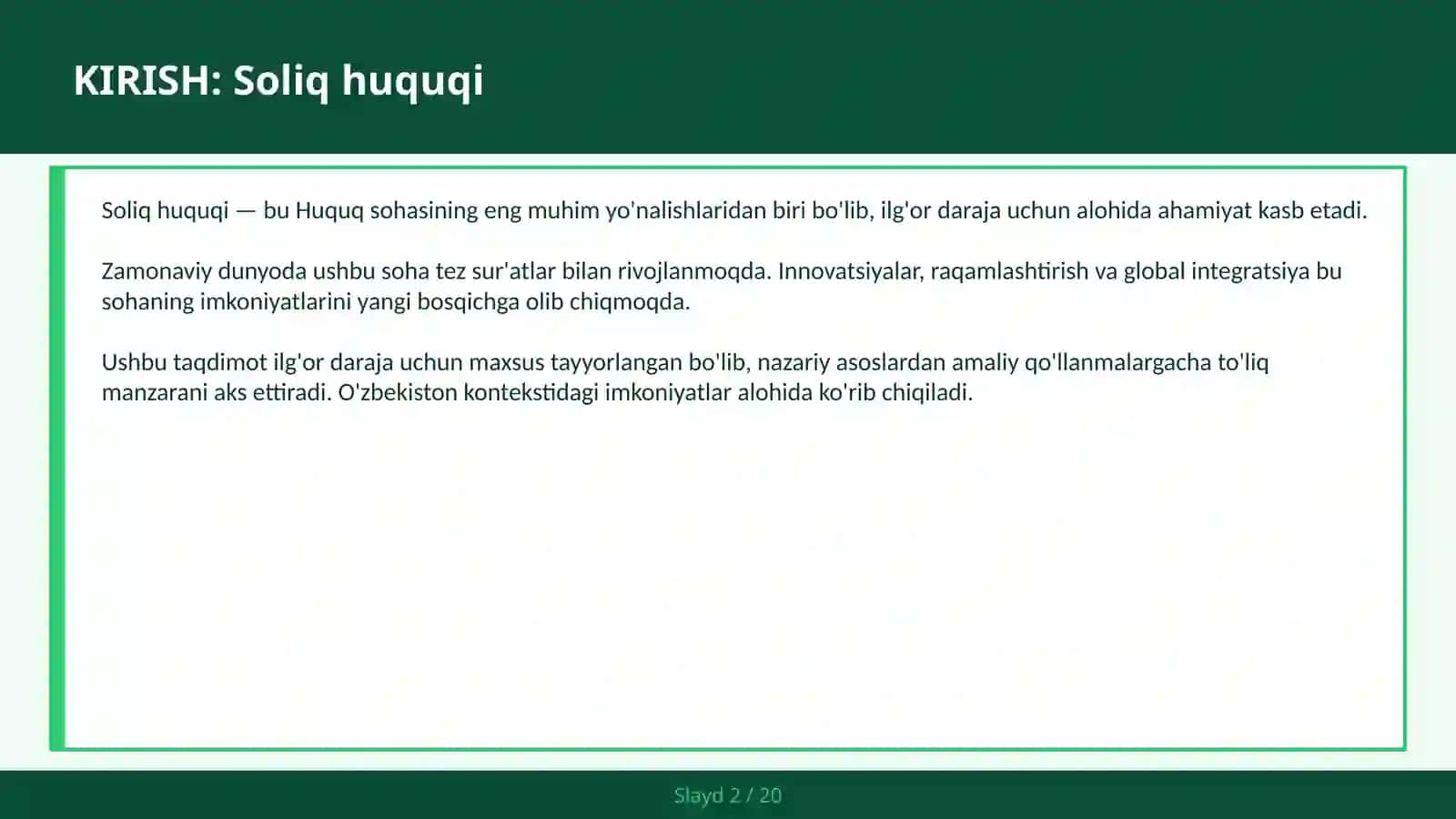 Soliq huquqi 2